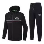 hugo boss tracksuit set ensemble de survetement regular fit embroidery b88810 black